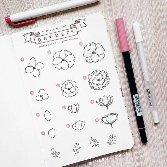How to doodle a variety of flower