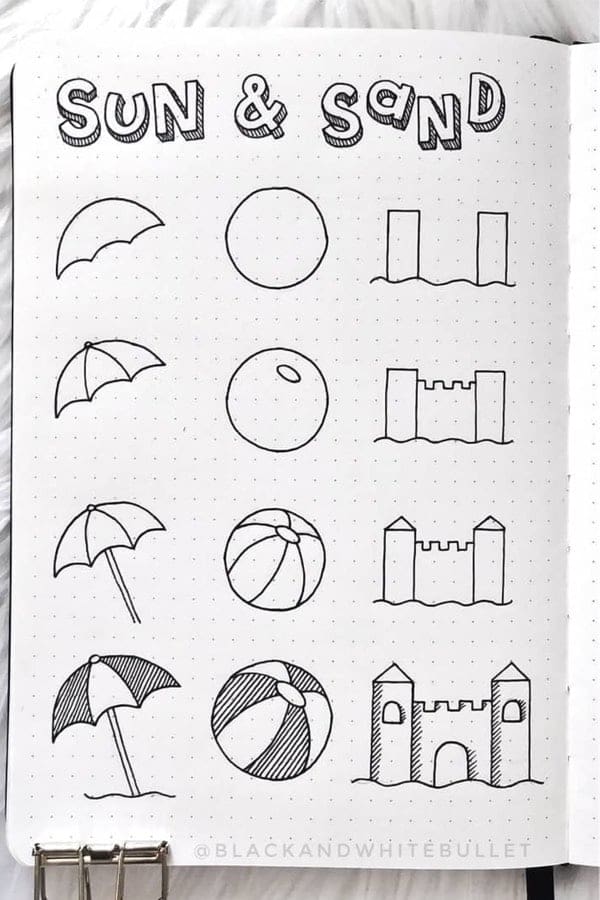 How to draw Sun and Sand Doodles