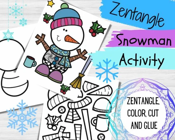 Zentangle snowman activity