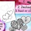 Zentangle Hearts with instructions