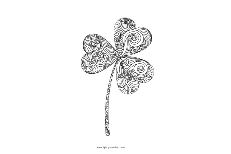 Completed shamrock with zentangles