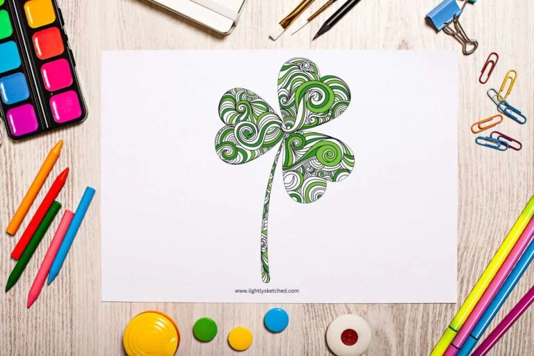 partially colored shamrock