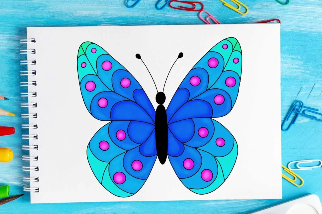 how to draw a butterfly for kids