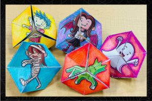 5 halloween kaleidocycles