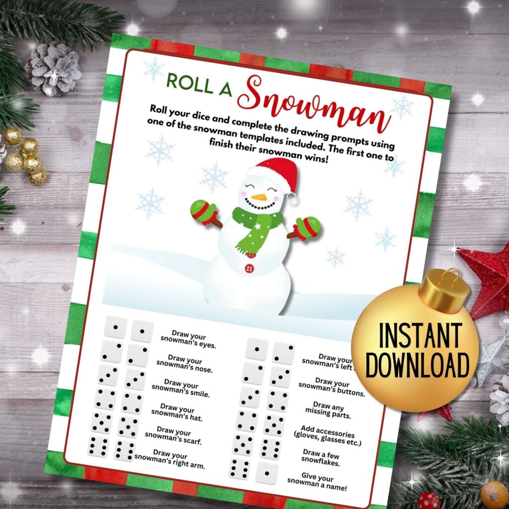 Roll a Snowman Game | Lightly Sketched