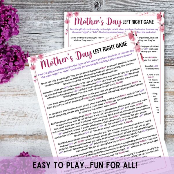 Mother’s Day Left, Right Game - Image 5