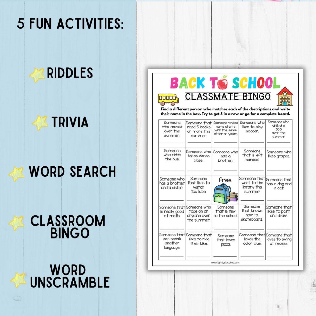 Back to School Activity Bundle | Lightly Sketched