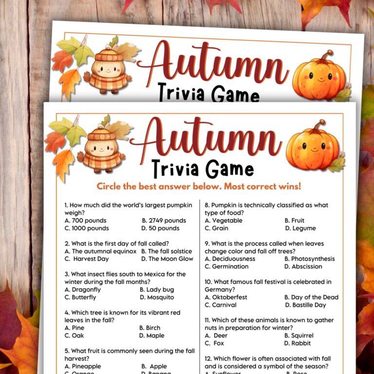 Autumn Trivia Game