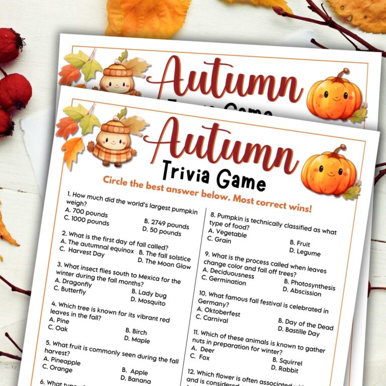 Autumn Trivia Game