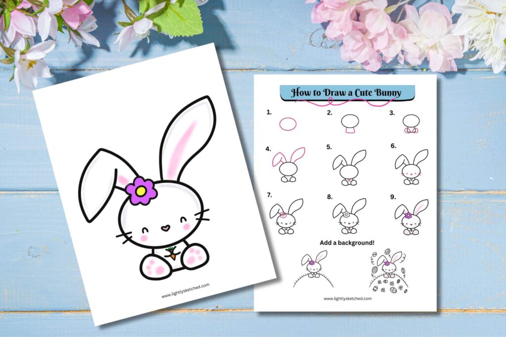 how to draw a cute bunny