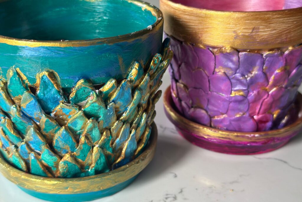 mermaid terracotta pot craft for kids