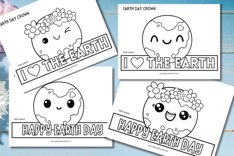 Earth Day crown craft for kids printable headband activity