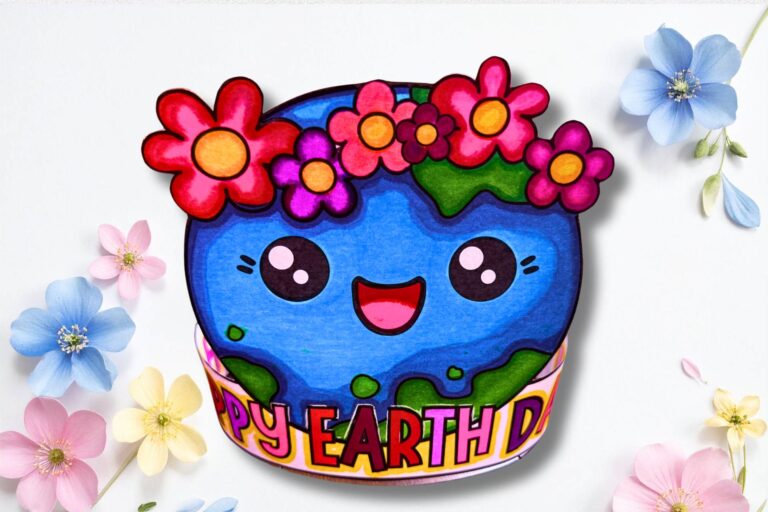 Finished Earth Day crown craft