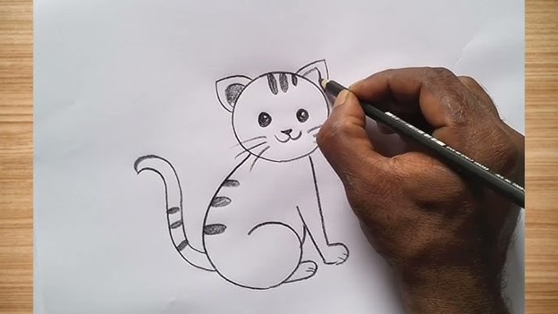 hand drawing a cat