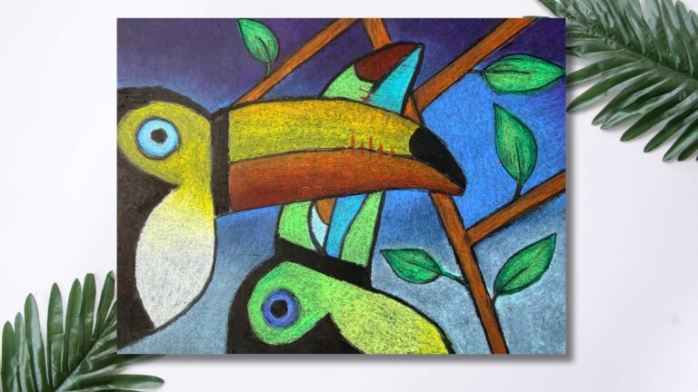 Completed toucan artwork