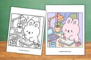 Cute Back to School Animals Coloring Page