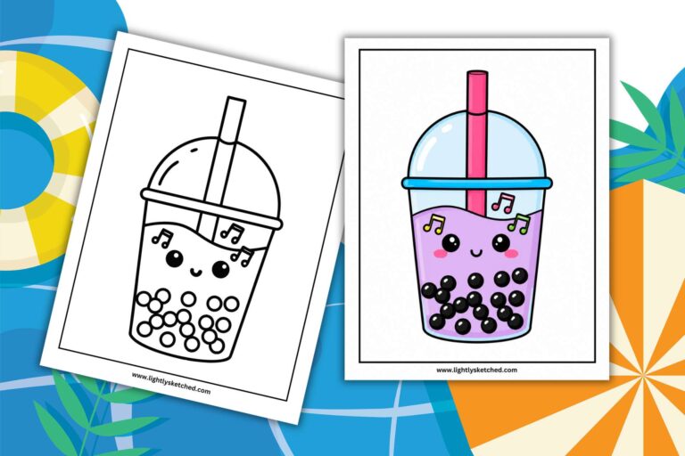 Cute Boba coloring page