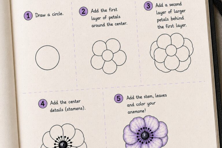 anemone flower doodle