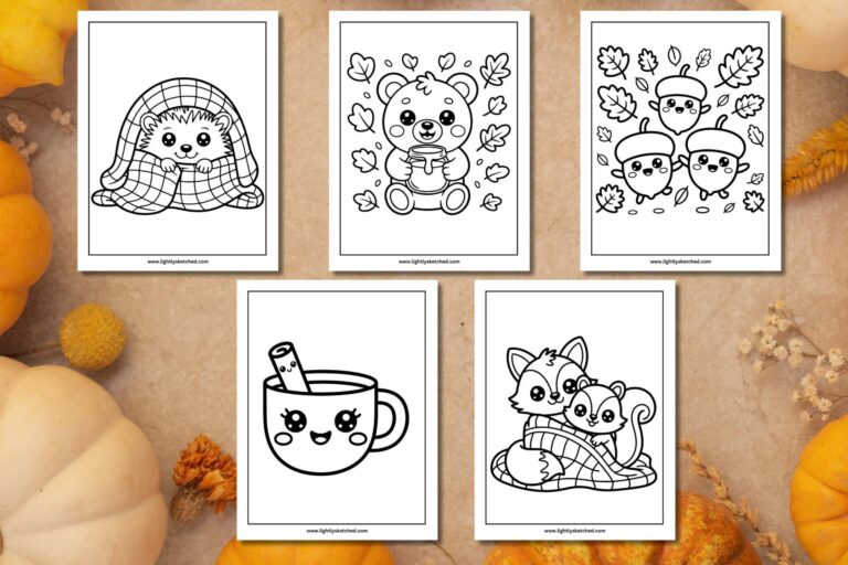 5 fall coloring pages