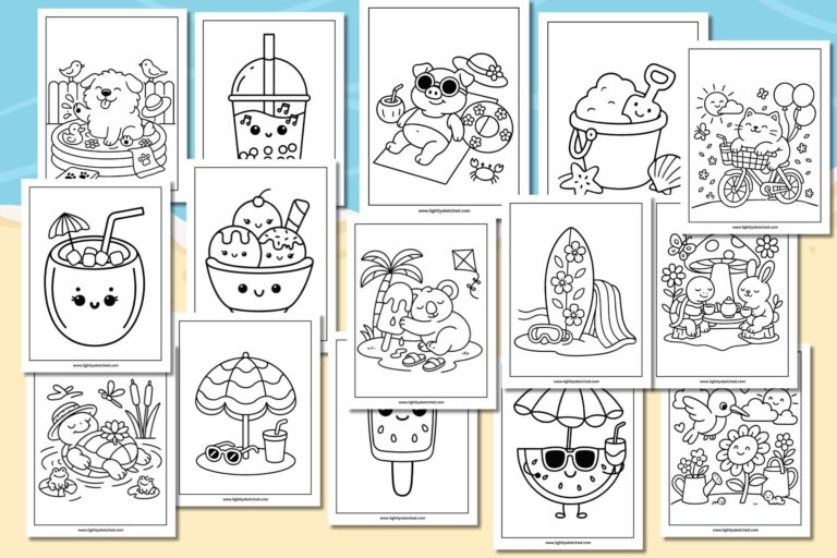 15 summer coloring pages