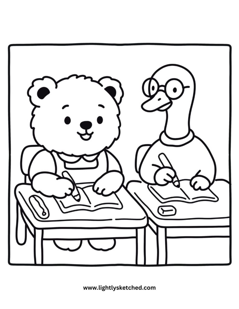 Back to School Classroom Coloring Page