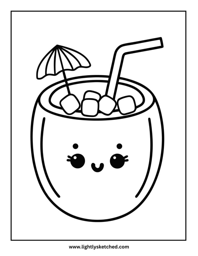 Coconut Drink Coloring Page