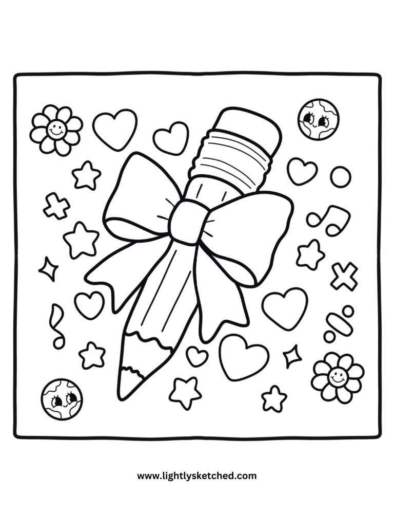 Cute Pencil Coloring Page