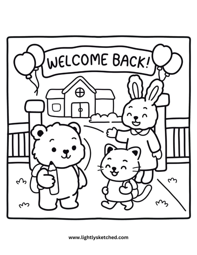 First Day of School Coloring Page