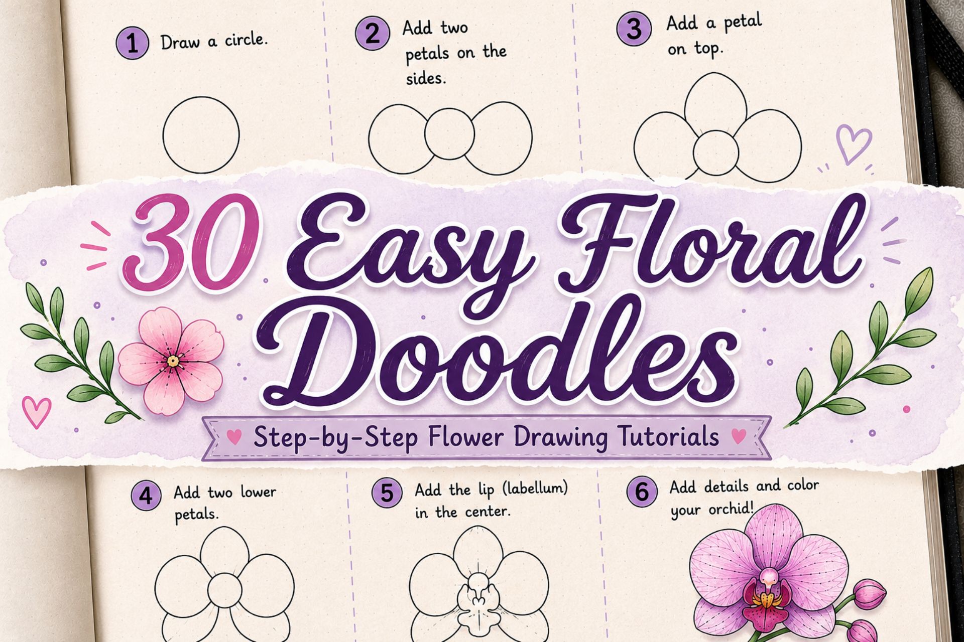 30 easy floral doodles