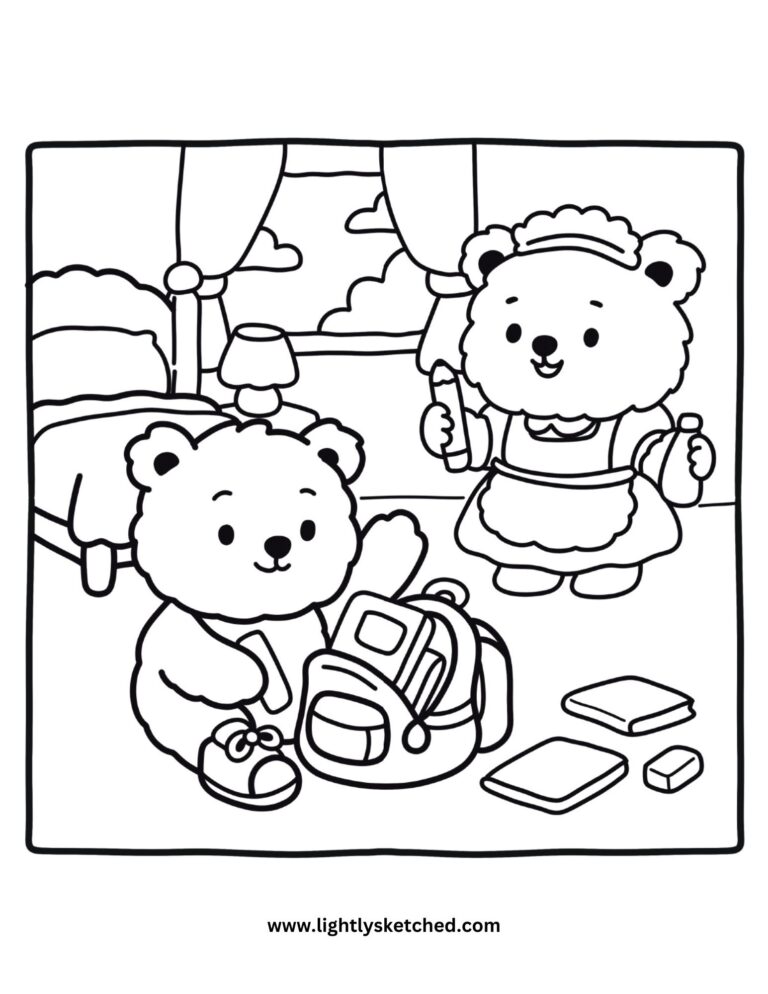 Getting Ready for School Coloring Page