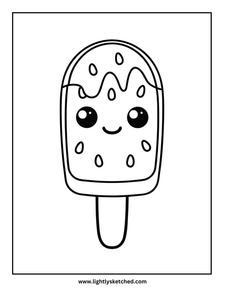 watermelon popsicle coloring page