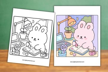 Cute Back to School Animals Coloring Page