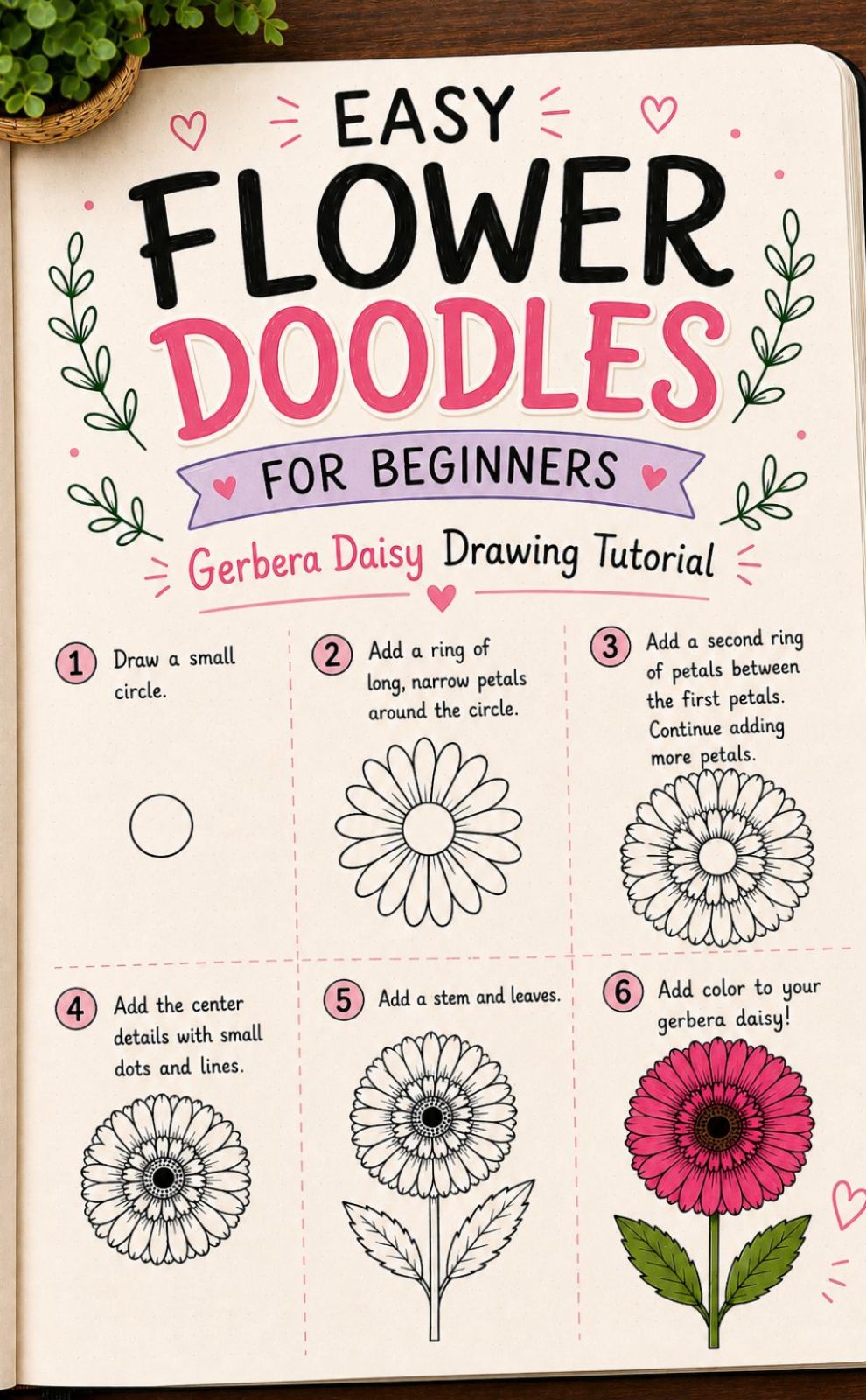 easy flower doodles pin