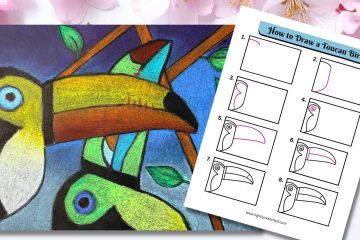 Toucans with drawing guide