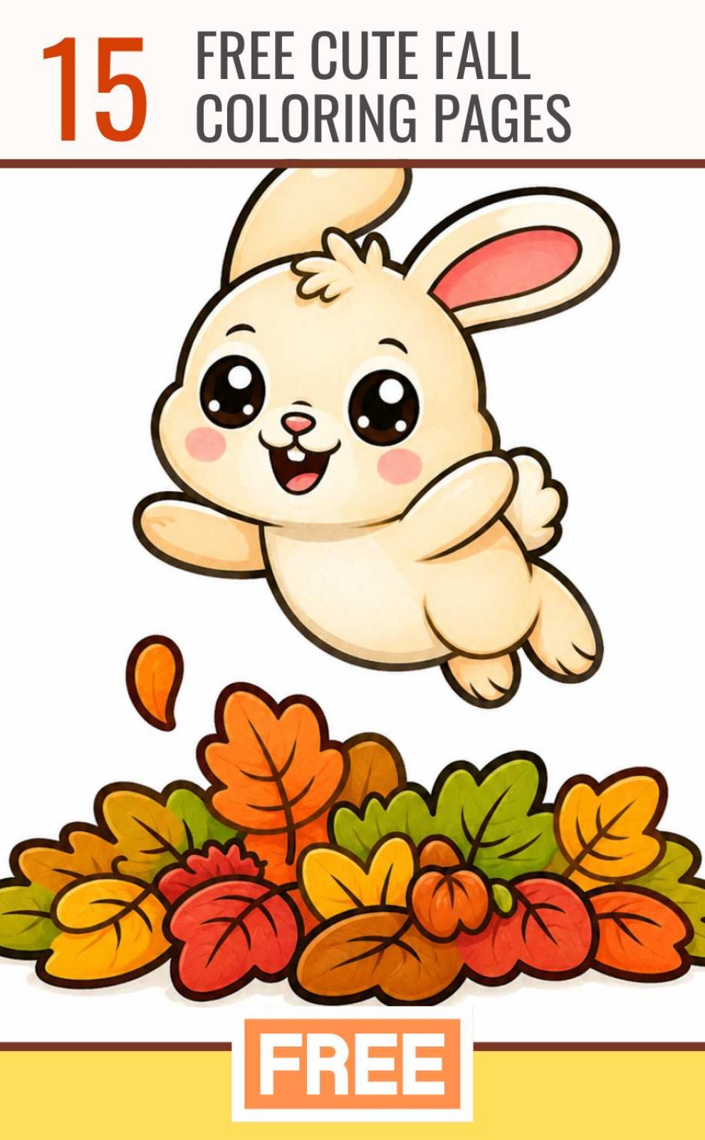 bunny jumping in fall leaves pin