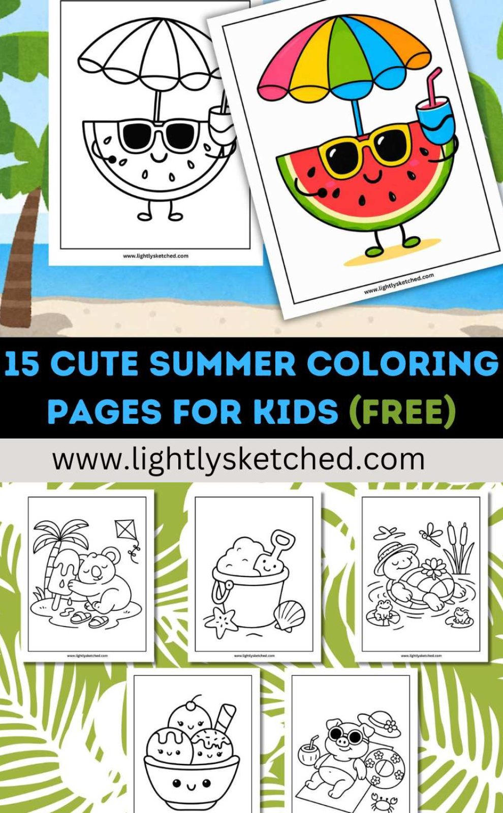 Free summer coloring pages