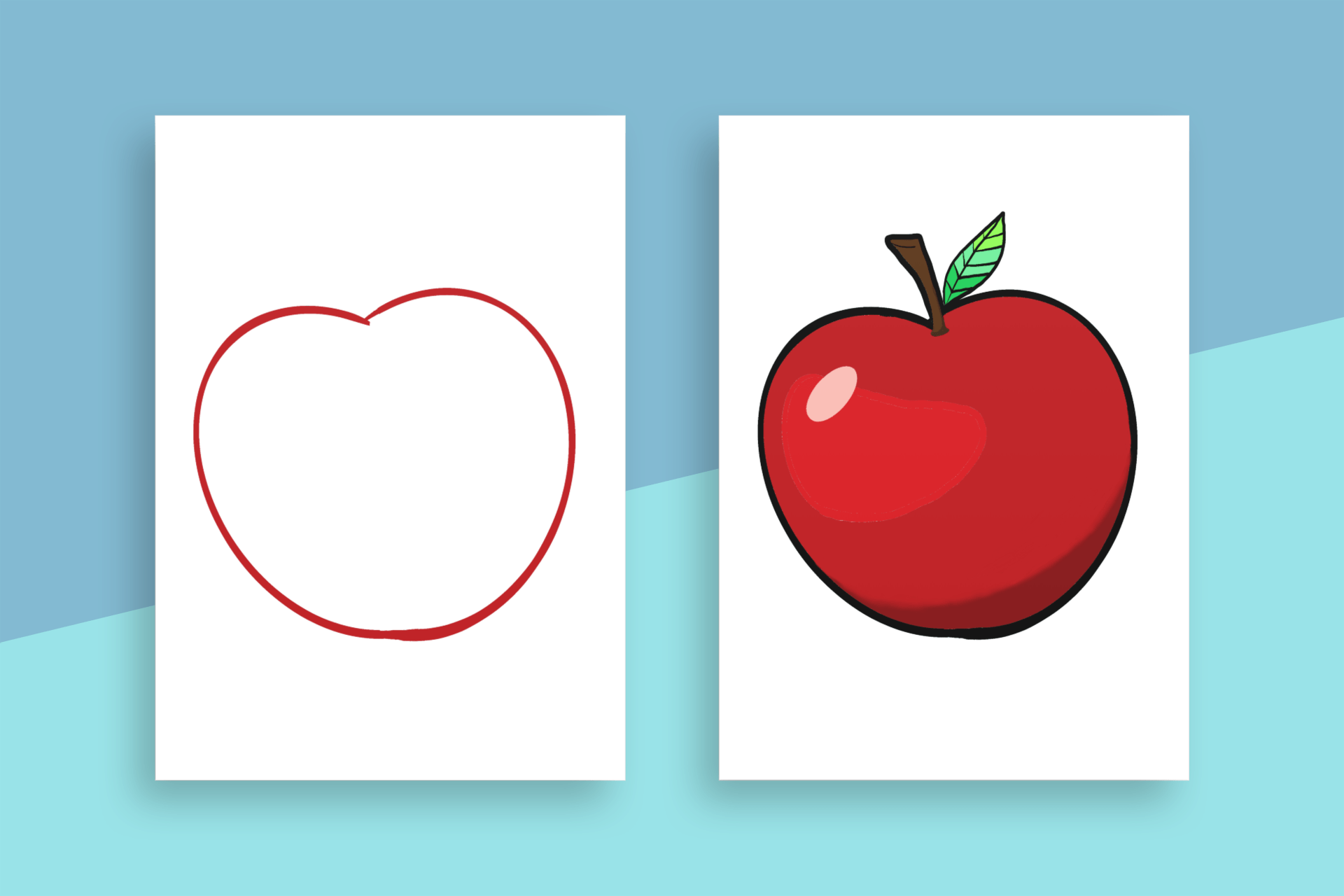 How to Draw an Apple  Easy Drawing Art