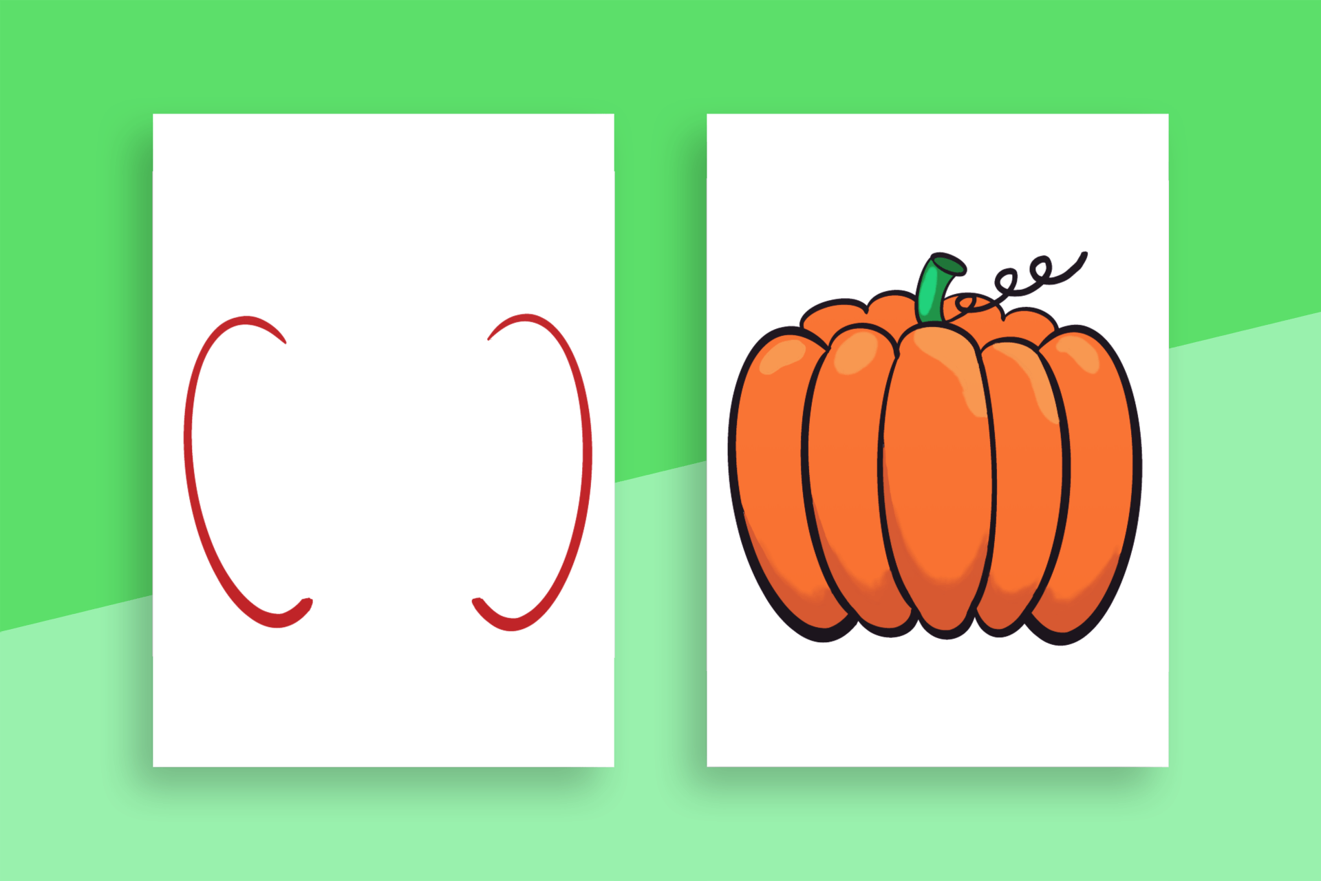 How to draw a pumpkin picture